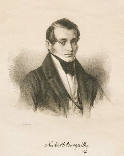 Portret van de Componist Norbert Burgmüller 1810-1836, 1836 door Jakob Becker