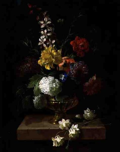 Stilleven van Bloemen in een Urn door Jakob Bogdani or Bogdany