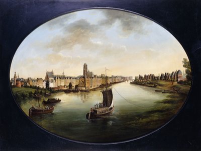 Een Uitzicht op Frankfurt, c.1810-18 door Jakob Diezler