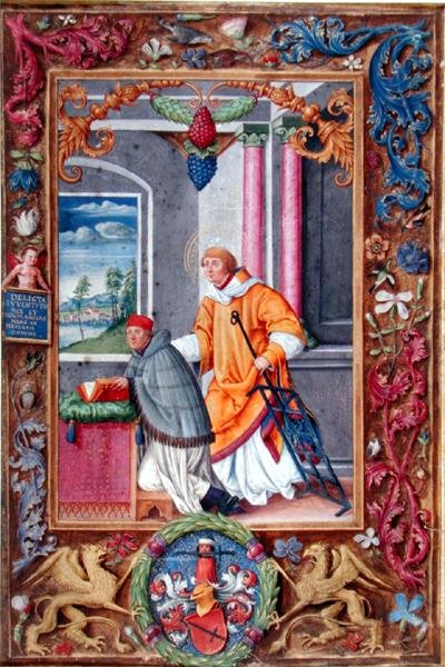 Anton Kress en St. Laurentius, pagina uit een missaal door Jakob Elsner