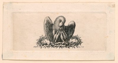 Vignet, de pelikaan in de doornenkroon door Jakob Frey