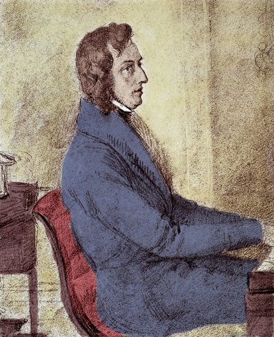Portret van Frederic Chopin, Poolse componist door Jakob Goetzenberger
