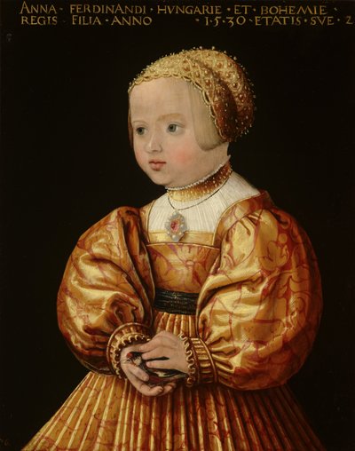 Portret van Anna van Oostenrijk op tweejarige leeftijd, 1530 door Jakob Seisenegger