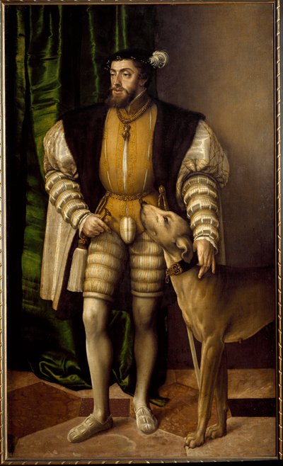 Portret van Karel V keizer van Duitsland door Jakob Seisenegger