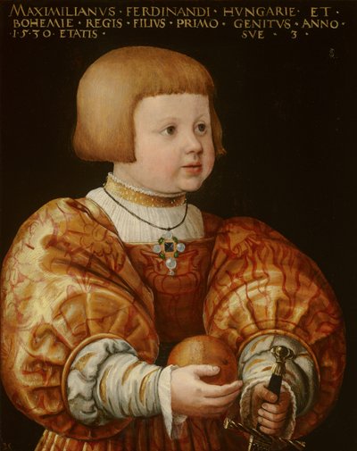 Portret van Maximiliaan van Oostenrijk (1527-1576), Drie Jaar Oud door Jakob Seisenegger