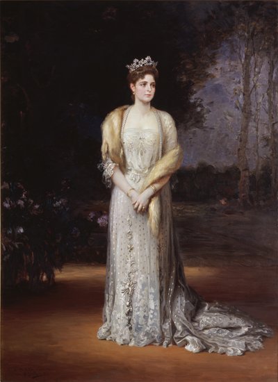 Portret van Keizerin Alexandra Fjodorovna van Rusland, de vrouw van Tsaar Nicolaas II door Jakov Jakovlevich Veber
