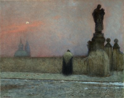 Vroege avond in Hradcany door Jakub Schikaneder