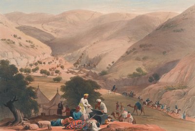 De derde afdaling van de Koojah Pas, ca. 1839 door James (after) Atkinson