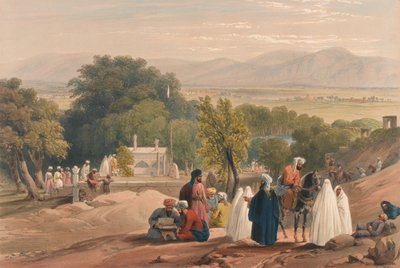 Het graf van keizer Baber, c.1840 door James (after) Atkinson