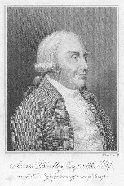 James Bindley, Engelse ambtenaar, antiquair en boekverzamelaar (gravure) door James (after) Basire