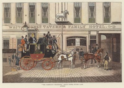 "The Cambridge Telegraph", White Horse, Fetter Lane door James (after) Pollard