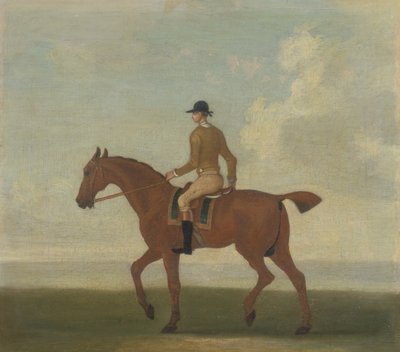 Een kastanjebruin renpaard met jockey, ca. 1730 door James (attr.) Seymour