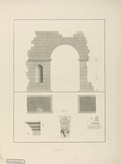 Ingangspoort, Zaghouan door James 1730 94 Bruce