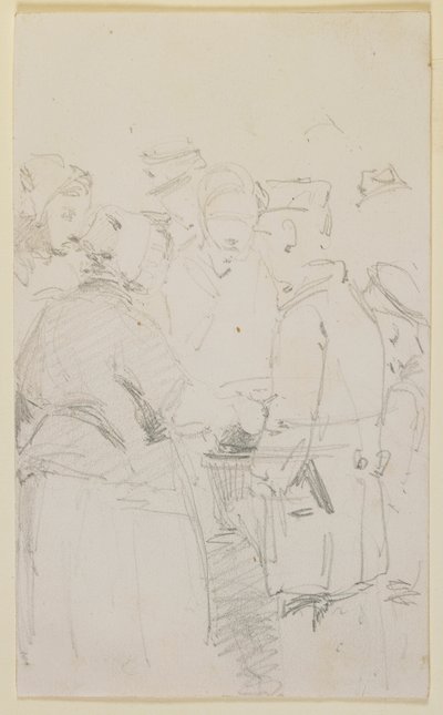 Een Groep Figuren rond een Vuurbak door James Abbott McNeill Whistler