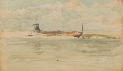 Een Klein Rood Briefje - Dordrecht, 1884 door James Abbott McNeill Whistler