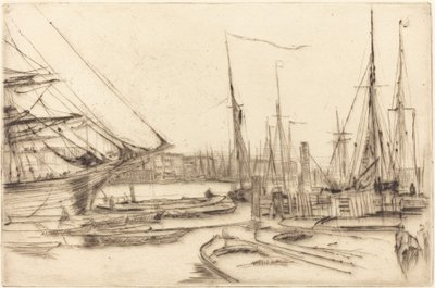 Een schets van Billingsgate door James Abbott McNeill Whistler