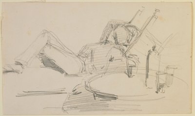 Een man liggend op een bed, 1858 door James Abbott McNeill Whistler