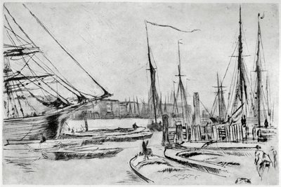 Een schets van Billingsgate, 19e eeuw 1904 door James Abbott McNeill Whistler