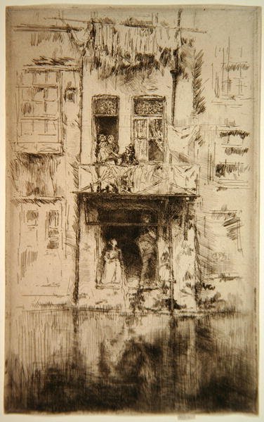 Balkon, Amsterdam door James Abbott McNeill Whistler