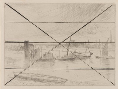 Battersea Dawn Cadogan Pier, 1861 door James Abbott McNeill Whistler