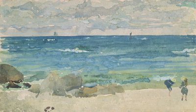 Strandscène met twee figuren door James Abbott McNeill Whistler