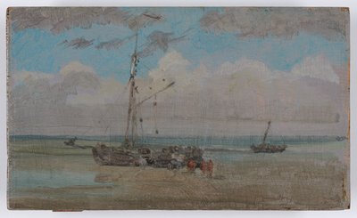Blauw en Grijs: Lossen, ca. 1883-84 door James Abbott McNeill Whistler
