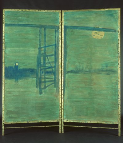 Blauw en Zilver: Scherm, met de Oude Battersea Brug door James Abbott McNeill Whistler
