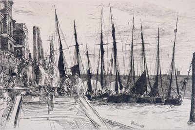 Boten langs Billingsgate, Londen door James Abbott McNeill Whistler