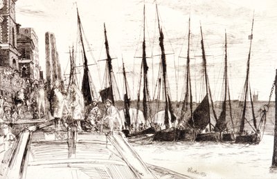 Boten naast Billingsgate, Londen, 1859 door James Abbott McNeill Whistler