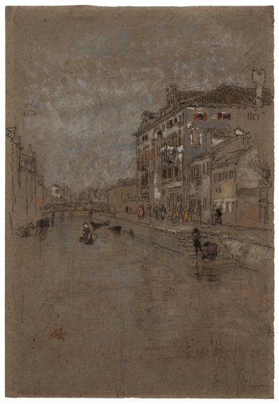 Kanaal in Venetië Tabakspakhuis, 1879-1880 door James Abbott McNeill Whistler