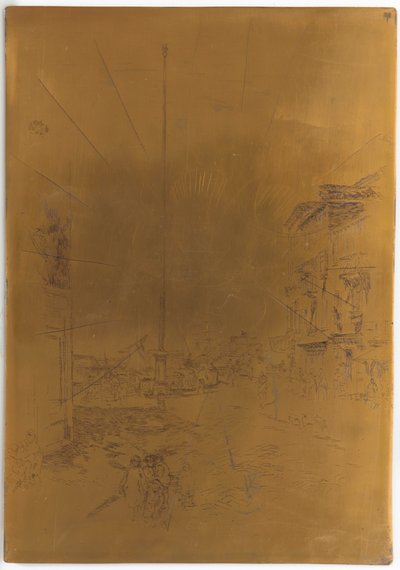 Geannuleerde drukplaat voor De Kleine Mast door James Abbott McNeill Whistler