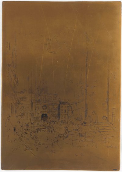 Geannuleerde Drukplaat voor De Piazzetta, 1879-1880 door James Abbott McNeill Whistler