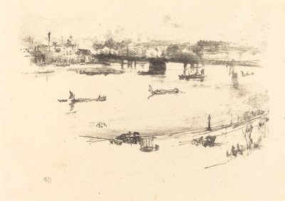 Charing Cross Spoorwegbrug door James Abbott McNeill Whistler