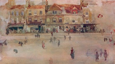 Winkels in Chelsea, ca. 1855 door James Abbott McNeill Whistler