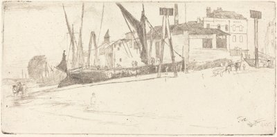 Chelsea Wharf, 1863 door James Abbott McNeill Whistler