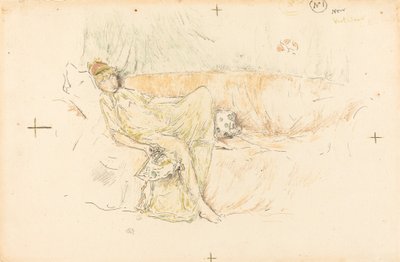 Geklede figuur, liggend, 1892 door James Abbott McNeill Whistler
