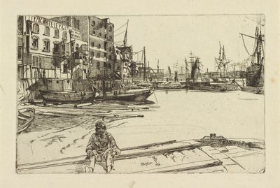 Eagle Wharf Tyzac Whiteley en Co., 1859 door James Abbott McNeill Whistler