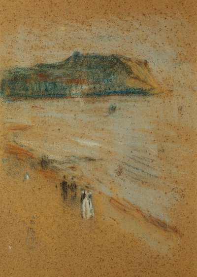 Figuren op een strand bij kliffen, circa 1870-74 door James Abbott McNeill Whistler