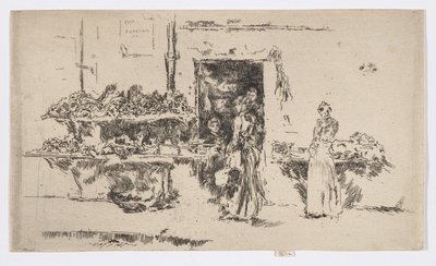 Groentewinkel, Parijs, ca. 1892-93 door James Abbott McNeill Whistler