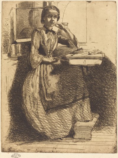 Gretchen in Heidelberg, 1858 door James Abbott McNeill Whistler