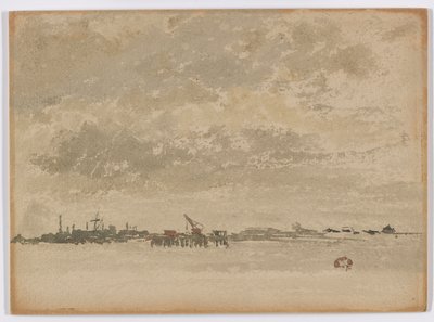 Grijs en Zilver–Purfleet, 1881-1883 door James Abbott McNeill Whistler