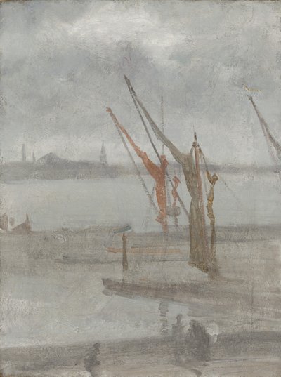 Grijs en zilver: Chelsea Wharf door James Abbott McNeill Whistler