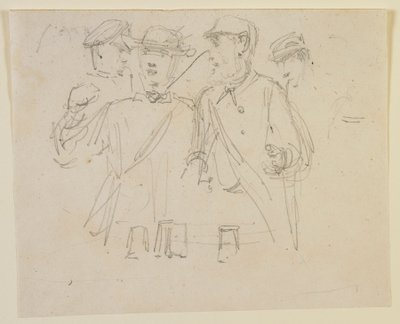 Groep van vier mannen, 1858 door James Abbott McNeill Whistler