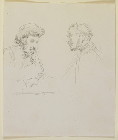 Hoofden van twee mannen, ca. 1855-59 door James Abbott McNeill Whistler