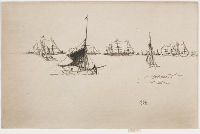 De vloot van Hare Majesteit: avond, 1887 door James Abbott McNeill Whistler