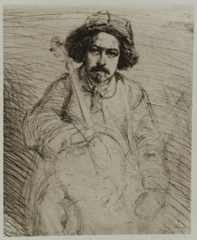 J. Becquet, Beeldhouwer door James Abbott McNeill Whistler
