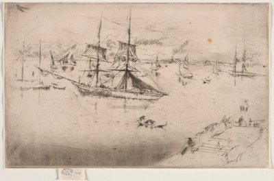Lagune: Middag, 1886 door James Abbott McNeill Whistler