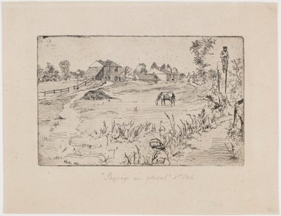 Landschap met paarden, 1859 door James Abbott McNeill Whistler