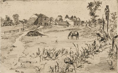 Landschap met Paarden, 1859 door James Abbott McNeill Whistler