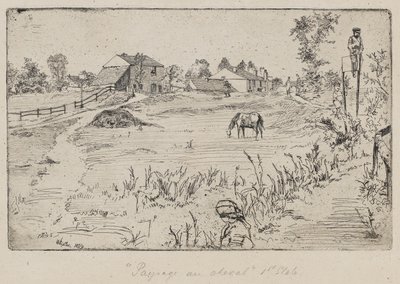 Landschap met het Paard (De Weide) 1859 door James Abbott McNeill Whistler
